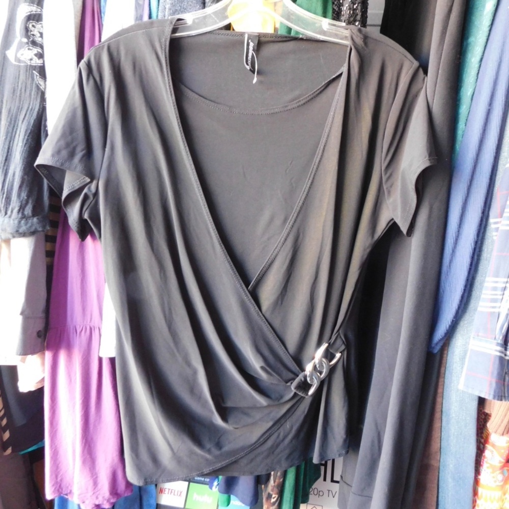 Jason Maxwell Cross Gathered Blouse